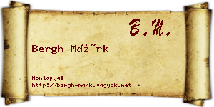 Bergh Márk névjegykártya